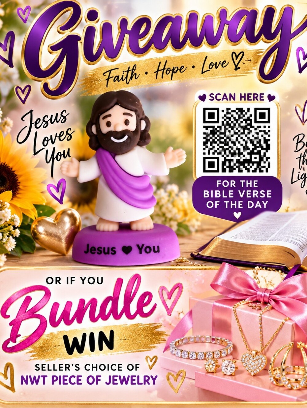 Giveaway Jesus  Figurine Or If Winner Bundles Sellers Choice Nwt Jewelry